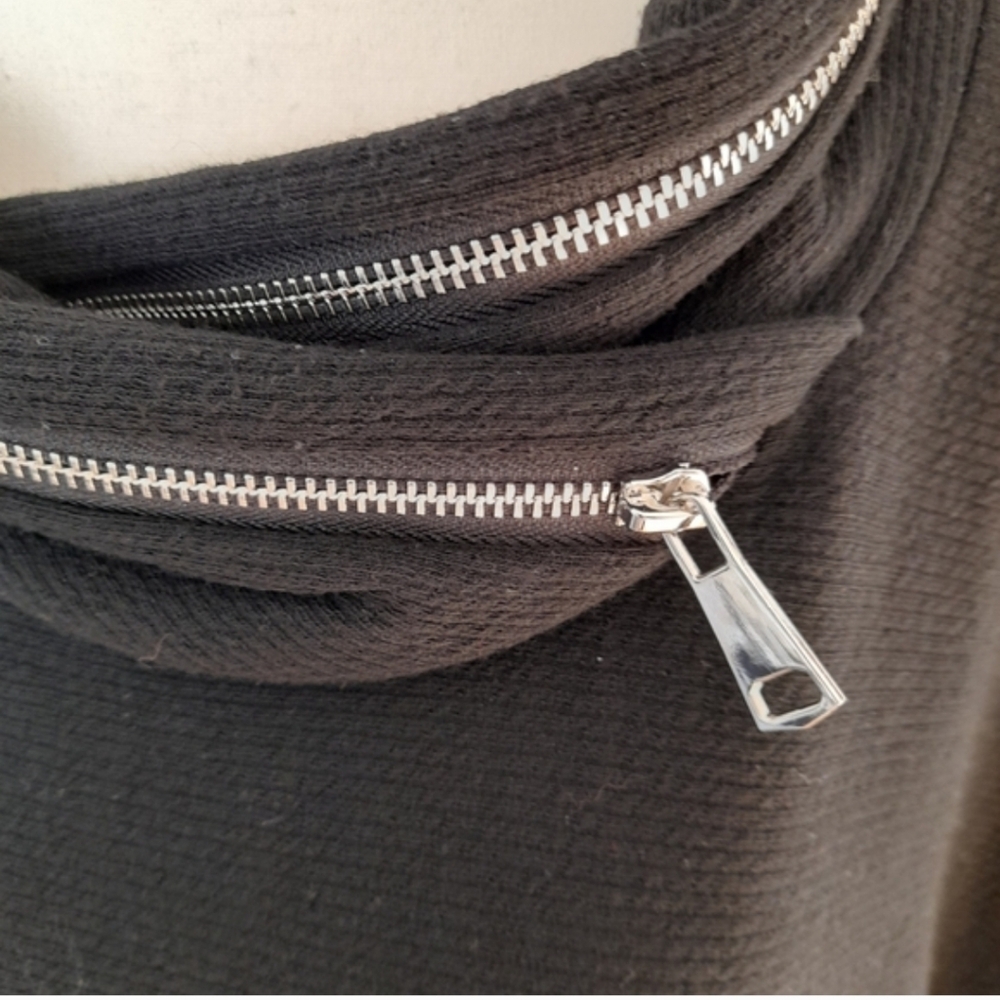 Joseph Ribkoff Black Cowl Neck Sweater with Zipper Accent Size 8 - Picture 4 of 6